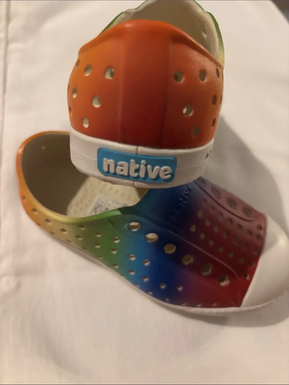 NWT Native Kids Slip-On Water Shoes in Rainbow Gradient